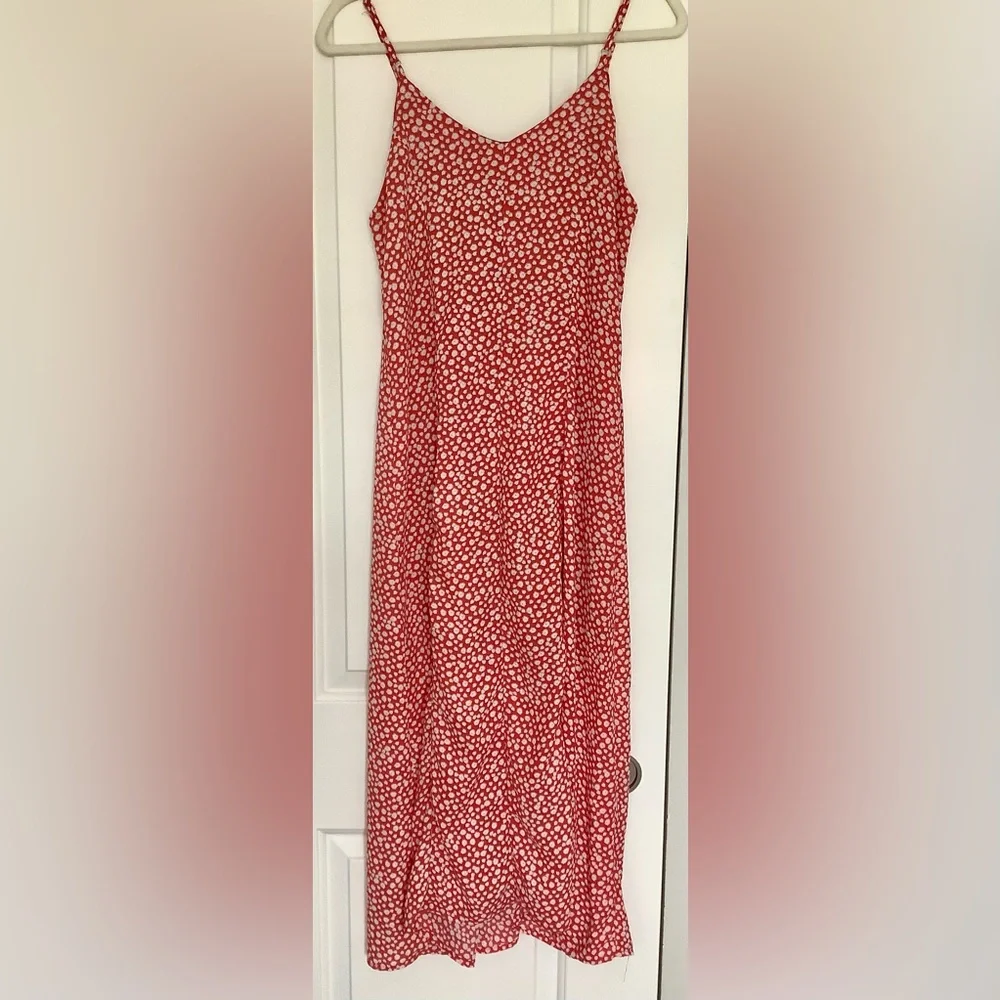 Red Floral Women's Dress - M - Picture 4 of 6